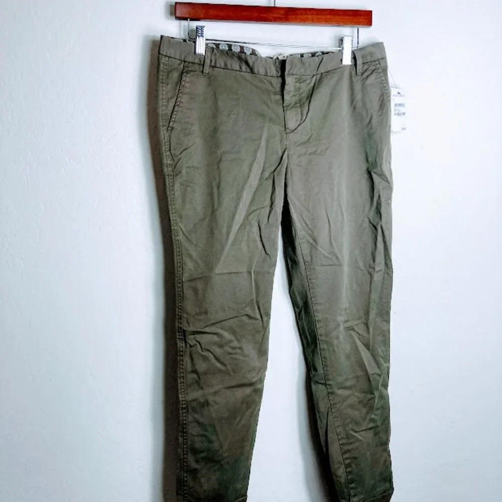 Caslon Olive Tarmac Ankle Crop Pants NWT Size 6 - Picture 2 of 7